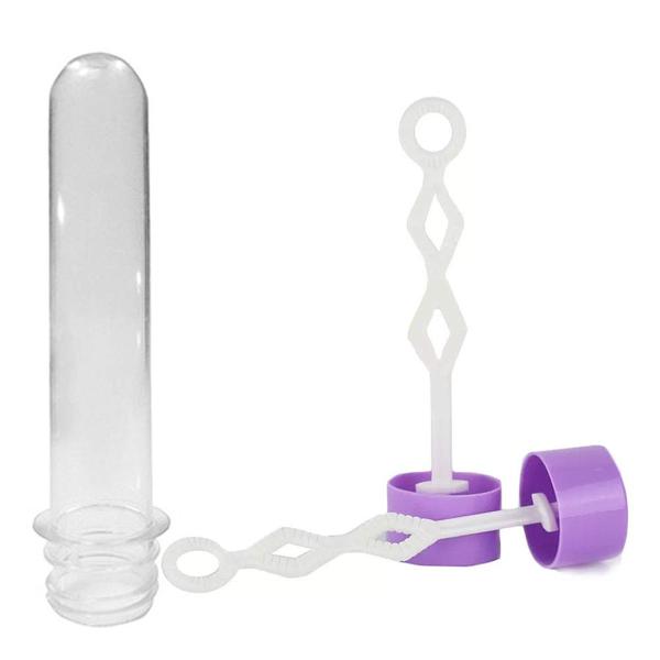 TUBETE PARA BOLHA DE SABAO 13CM LILAS 10UN QUALYPLAST