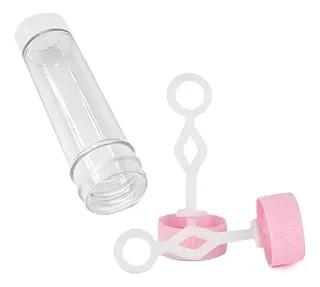 TUBETE PARA BOLHA DE SABAO 13CM ROSA BEBE 10UN QUALYPLAST