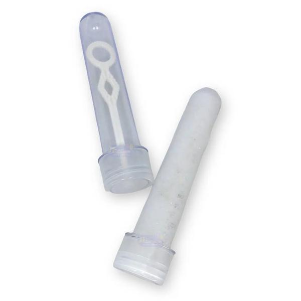 TUBETE PARA BOLHA DE SABAO 13CM TRANSPARENTE 10UN QUALYPLAST