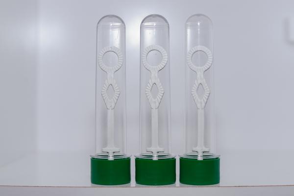 TUBETE PARA BOLHA DE SABAO 13CM VERDE ESCURO 10UN QUALYPLAST