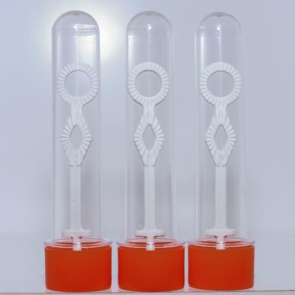 TUBETE PARA BOLHA DE SABAO 13CM VERMELHO 10UN QUALYPLAST