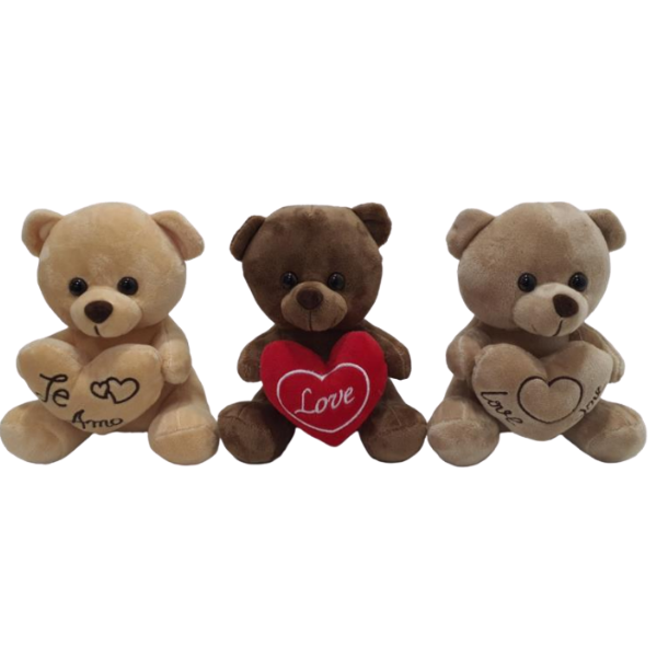 URSO COM CORACAO PELUCIA 22CM REF.CH2356 UN SUNN TOYS