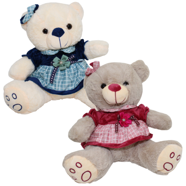 URSO DE PELUCIA COM VESTIDO CH2113 UN SUNN TOYS