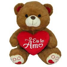 URSO PELUCIA COM CORACAO EU TE AMO REF.F1780 UN PRADO