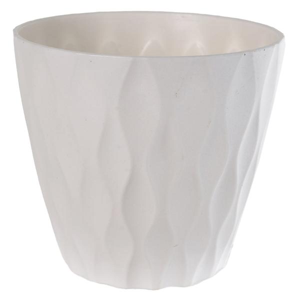VASO PLASTICO REDONDO BRANCO 11CM UN FLORARTE