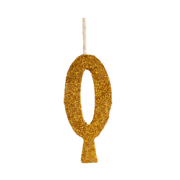 VELA ANIVERSARIO GLITTER Nº0 DOURADA UN REGINA