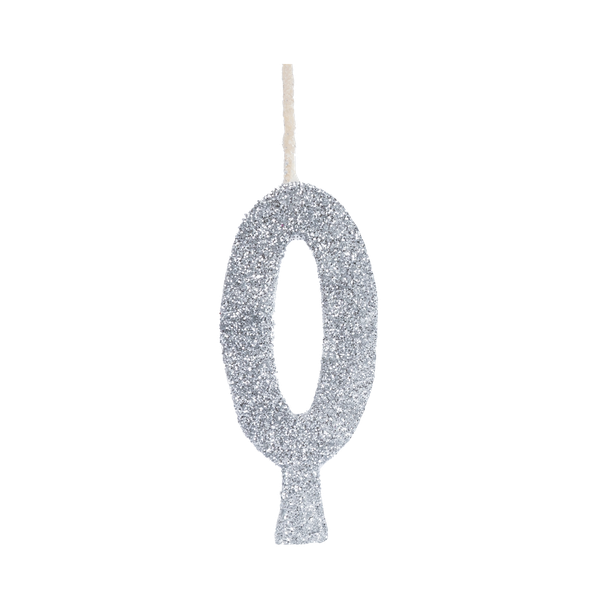 VELA ANIVERSARIO GLITTER Nº0 PRATA UN REGINA