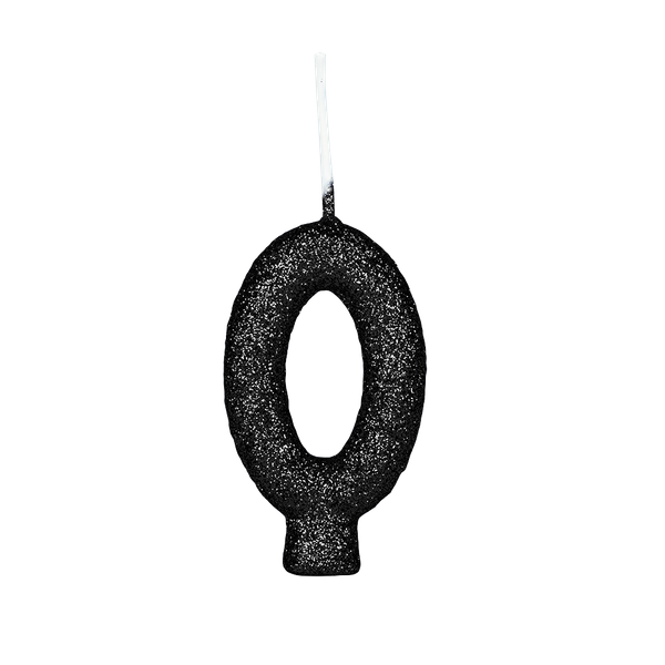 VELA CINTILANTE GLITTER Nº0 PRETA UN REGINA