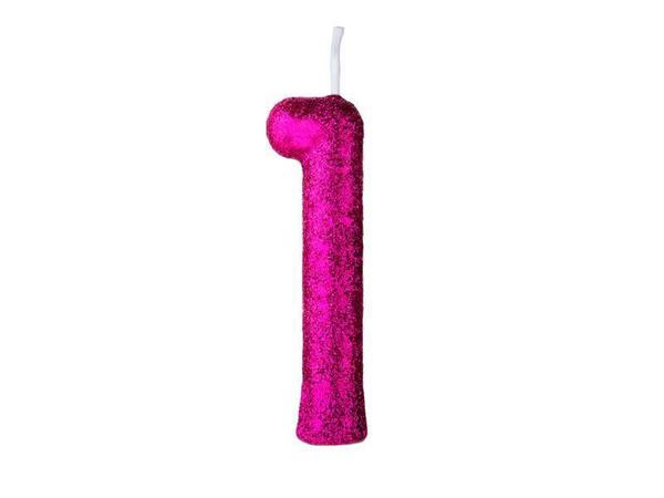 VELA CINTILANTE GLITTER Nº1 PINK REGINA