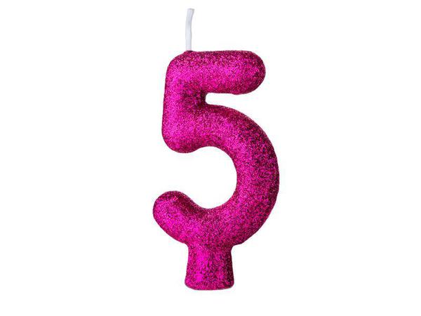 VELA CINTILANTE GLITTER Nº5 PINK REGINA