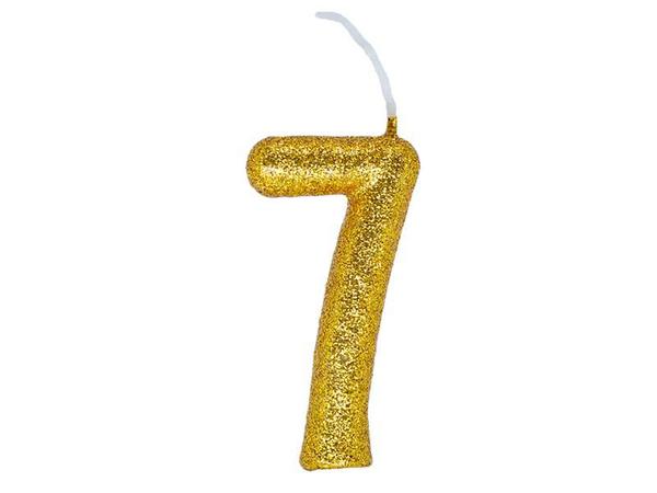 VELA CINTILANTE GLITTER Nº7 DOURADA REGINA