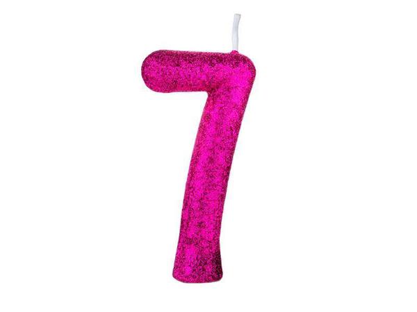 VELA CINTILANTE GLITTER Nº7 PINK REGINA
