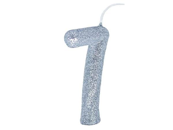 VELA CINTILANTE GLITTER Nº7 PRATA UN REGINA