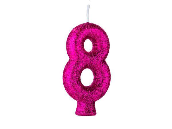 VELA CINTILANTE GLITTER Nº8 PINK REGINA
