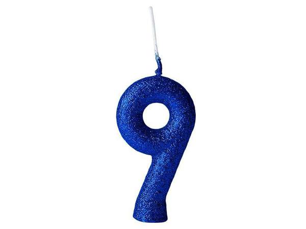 VELA CINTILANTE GLITTER Nº9 AZUL REGINA
