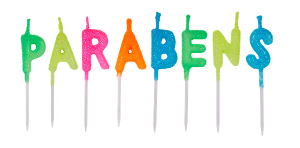 VELA GLITTER PARABENS COLORIDA 8UN SILVER