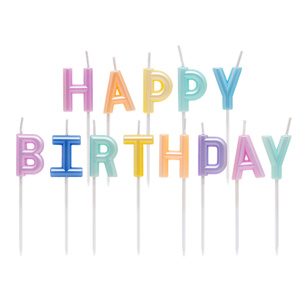 VELA HAPPY BIRTHDAY PEROLADA CANDY COLOR 13UN SILVER