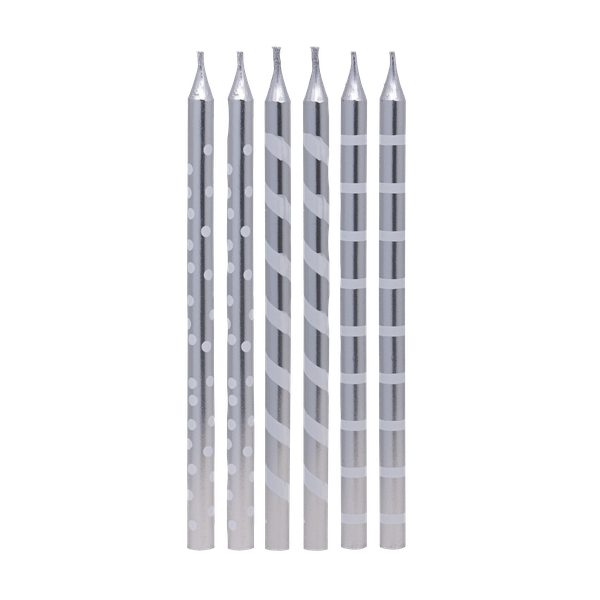 VELA METALIZADA ESTAMPA PRATEADA 06UN SILVER
