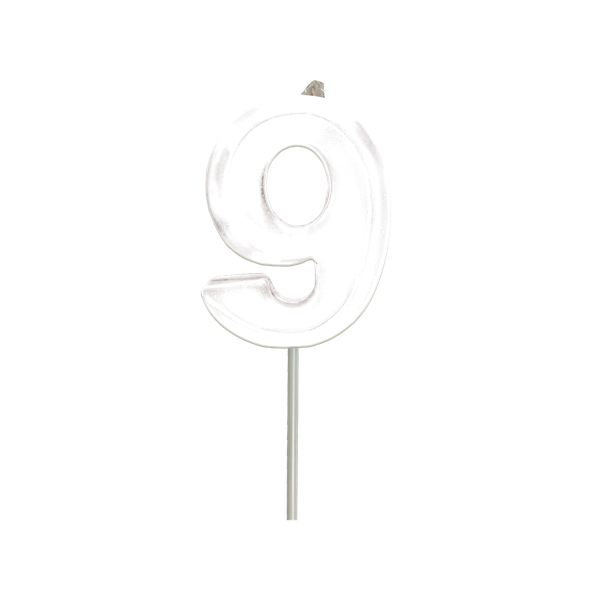 VELA MINI SLIM METALLIC BRANCA Nº9 UN FESTCOLOR