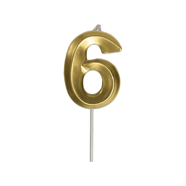 VELA MINI SLIM METALLIC OURO Nº6 UN FESTCOLOR