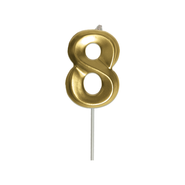 VELA MINI SLIM METALLIC OURO Nº8 UN FESTCOLOR