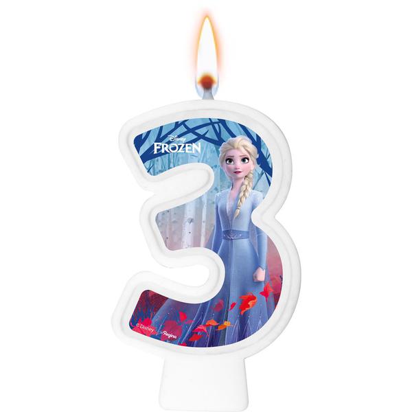 VELA NUMERAL Nº3 FROZEN UN REGINA