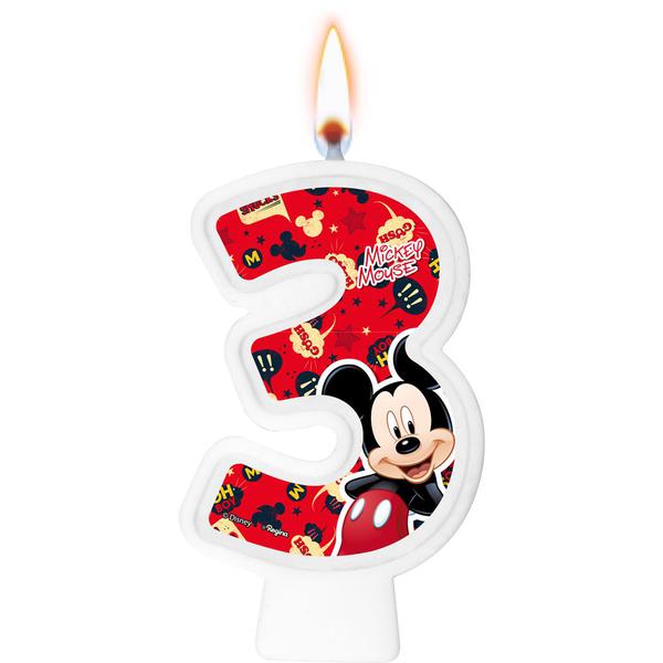 VELA NUMERAL Nº3 MICKEY UN REGINA