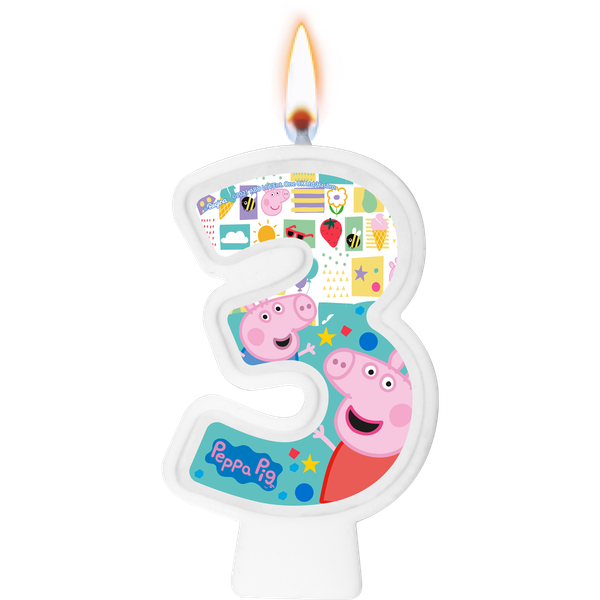 VELA NUMERAL Nº3 PEPPA PIG UN REGINA