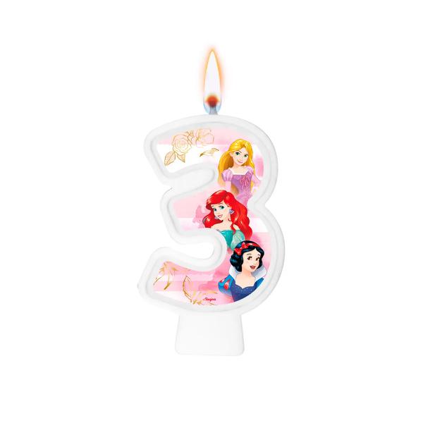 VELA NUMERAL Nº3 PRINCESAS UN REGINA