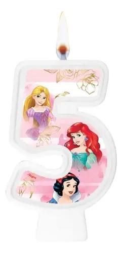 VELA NUMERAL Nº5 PRINCESAS UN REGINA
