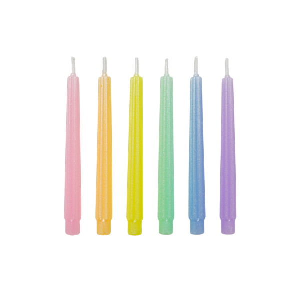 VELA PALITO ESPIRAL METALIZADA CANDY COLOR 6UN SILVER