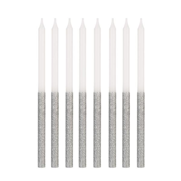 VELA PALITO GIGANTE BRANCA/PRATA 8UN SILVER