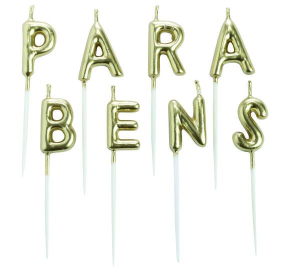 VELA PARABENS DOURADA 8UN SILVER