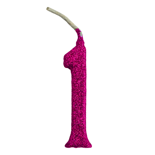 VELA PARABENS Nº1 GLITTER PINK UN REGINA