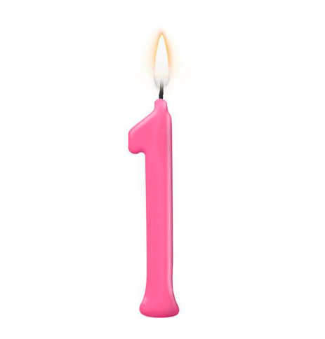 VELA PARABENS Nº1 PINK UN REGINA
