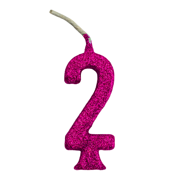 VELA PARABENS Nº2 GLITTER PINK UN REGINA