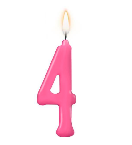 VELA PARABENS Nº4 PINK UN REGINA