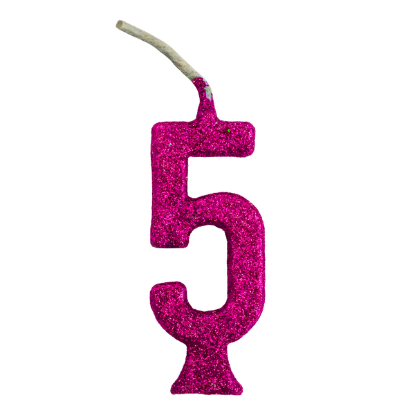 VELA PARABENS Nº5 GLITTER PINK UN REGINA