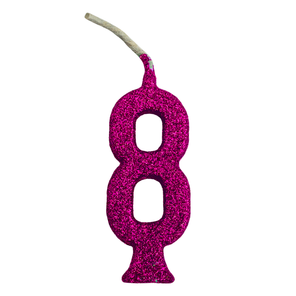 VELA PARABENS Nº8 GLITTER PINK UN REGINA