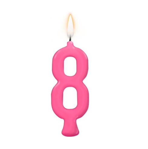 VELA PARABENS Nº8 PINK UN REGINA