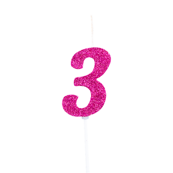 VELA PICK GLITTER Nº3 PINK UN REGINA