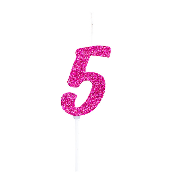 VELA PICK GLITTER Nº5 PINK UN REGINA