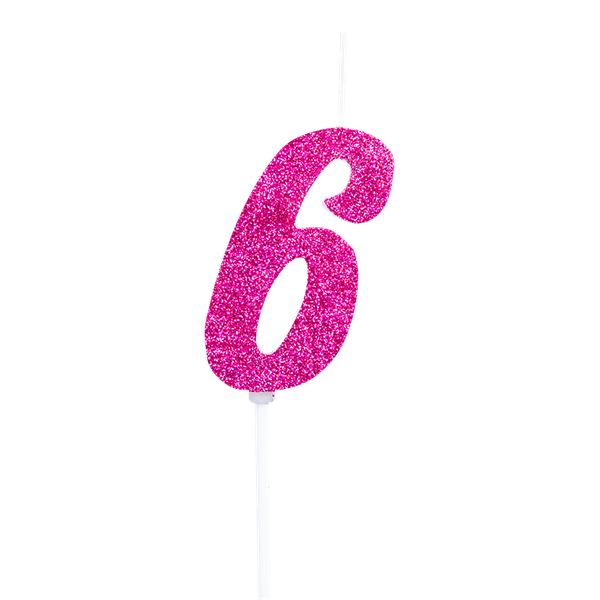VELA PICK GLITTER Nº6 PINK UN REGINA