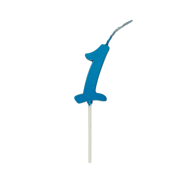 VELA PICK METALIZADA Nº1 AZUL UN REGINA