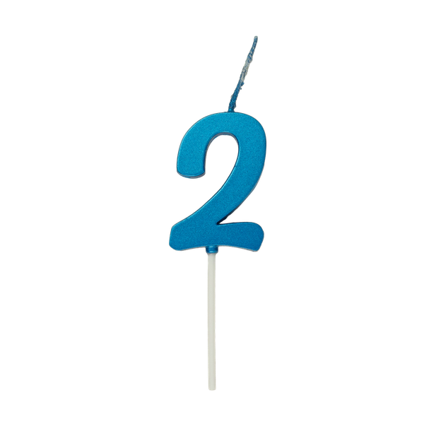 VELA PICK METALIZADA Nº2 AZUL UN REGINA