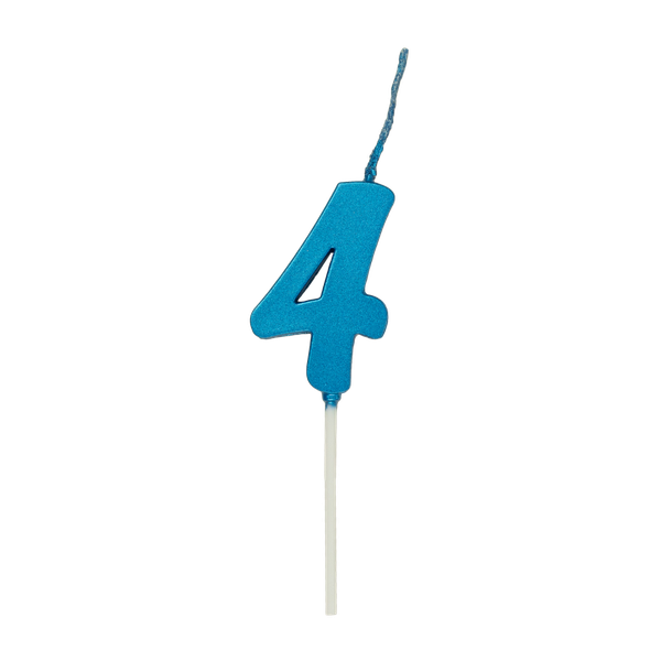 VELA PICK METALIZADA Nº4 AZUL UN REGINA