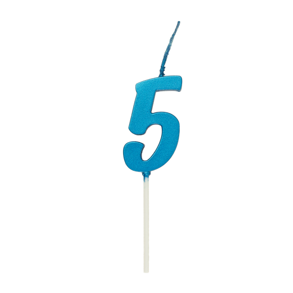 VELA PICK METALIZADA Nº5 AZUL UN REGINA