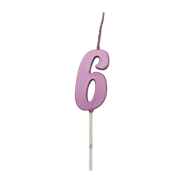 VELA PICK METALIZADA Nº6 PINK UN REGINA
