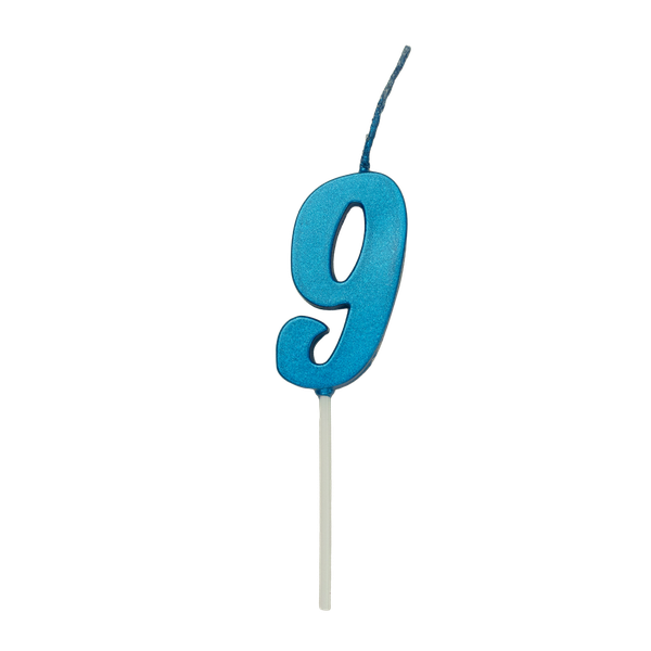 VELA PICK METALIZADA Nº9 AZUL UN REGINA