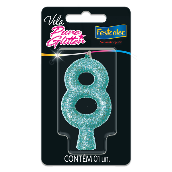 VELA PURO GLITTER TIFFANY Nº8 UN FESTCOLOR